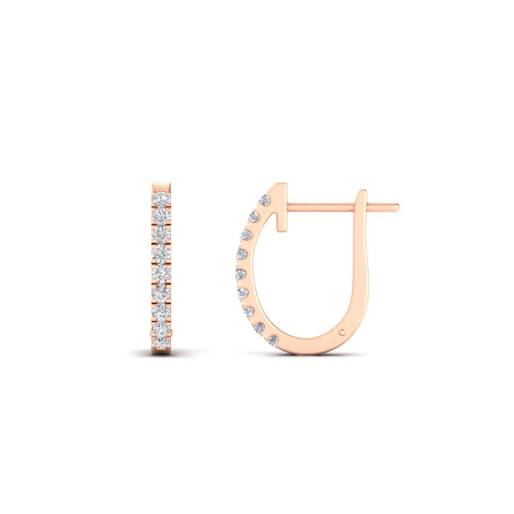 Round Cut 0.25 Ct Diamond Hoop Earrings
