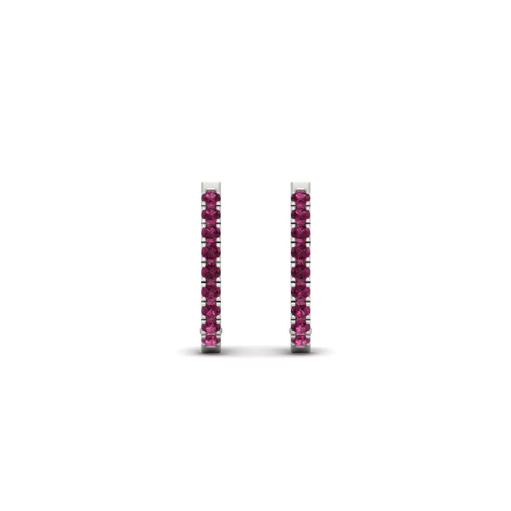 Round Cut 0.25 Ct Diamond Hoop Earrings