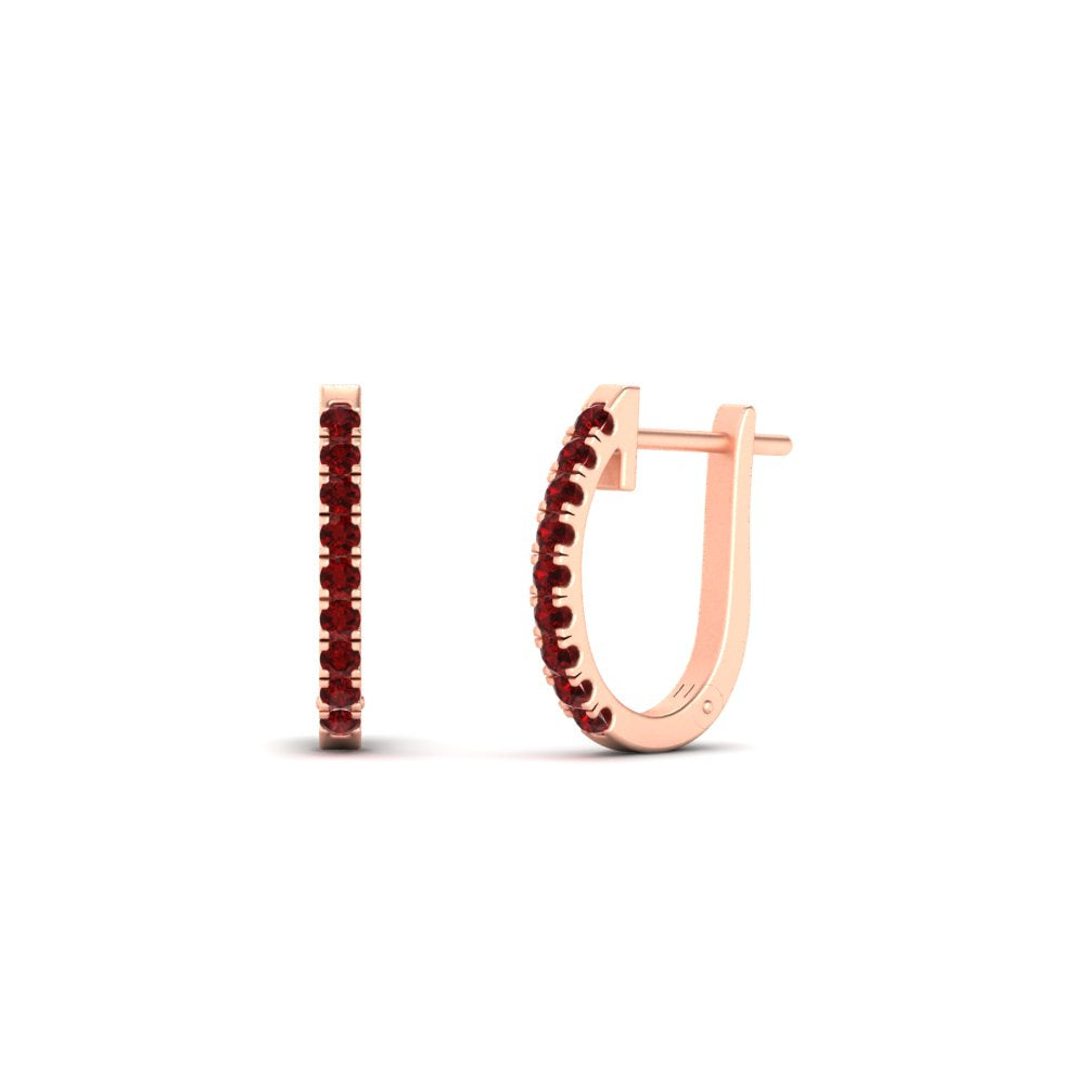 Round Cut 0.25 Ct Diamond Hoop Earrings