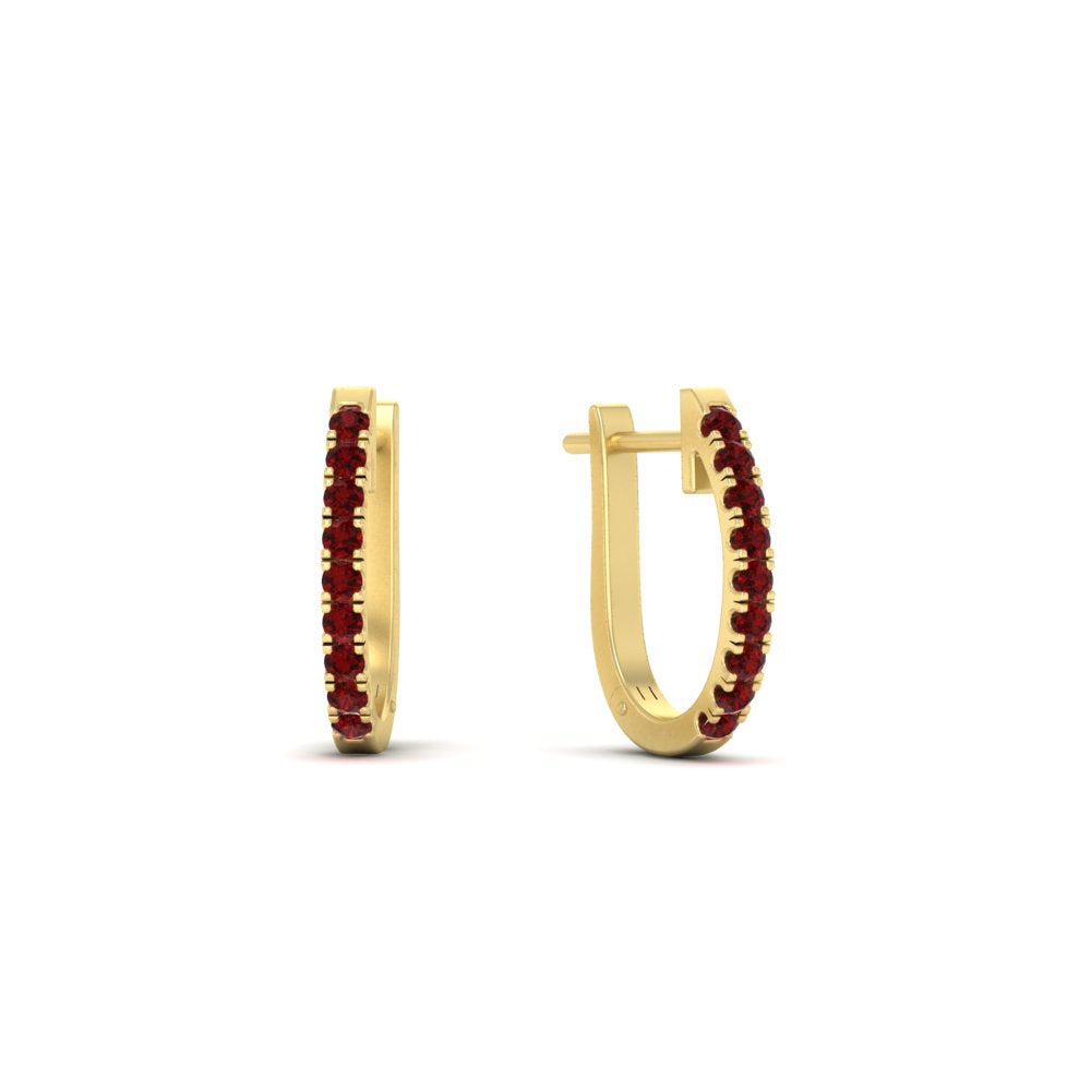 Round Cut 0.25 Ct Diamond Hoop Earrings