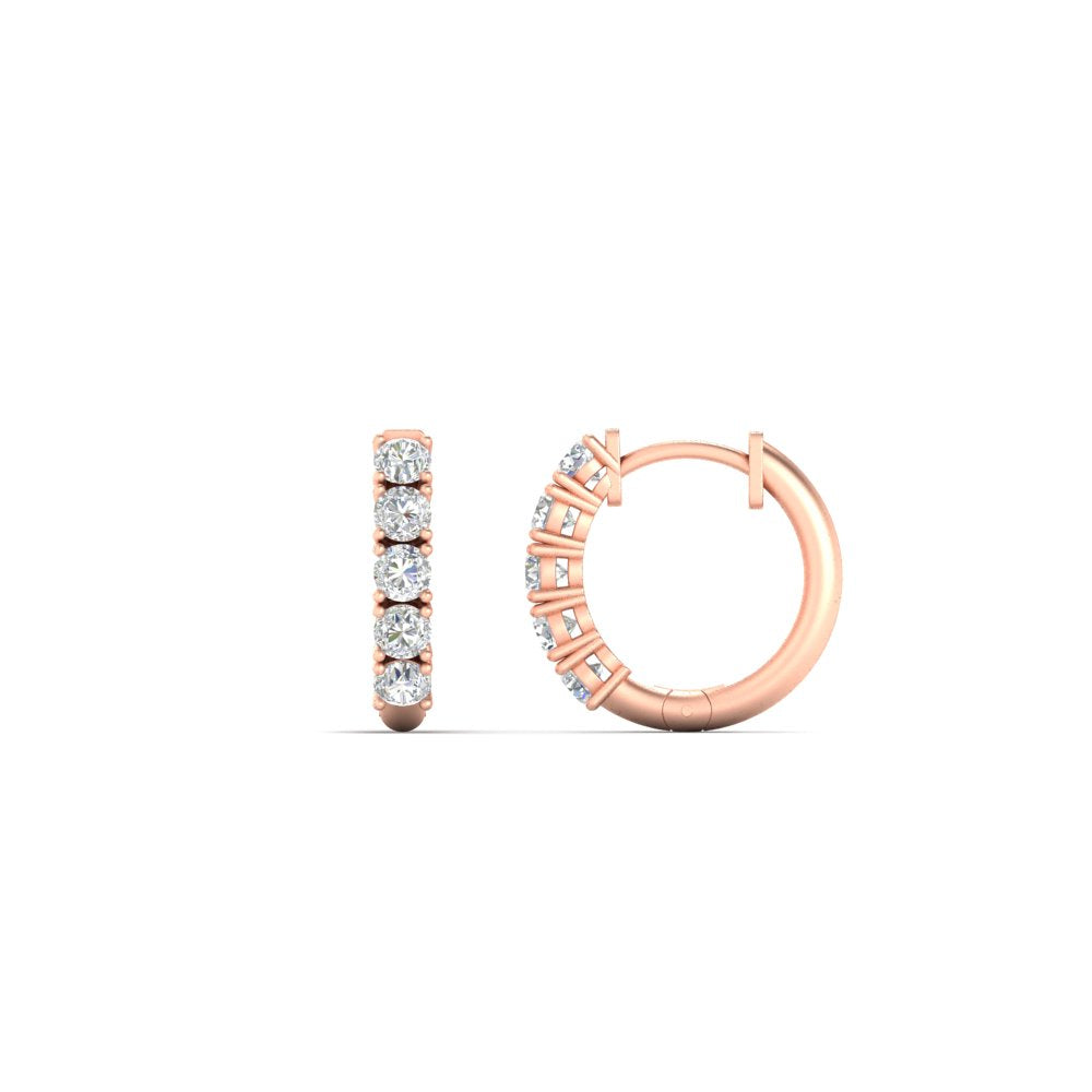 1/2 Carat Stunning Five Stone Huggie Hoops