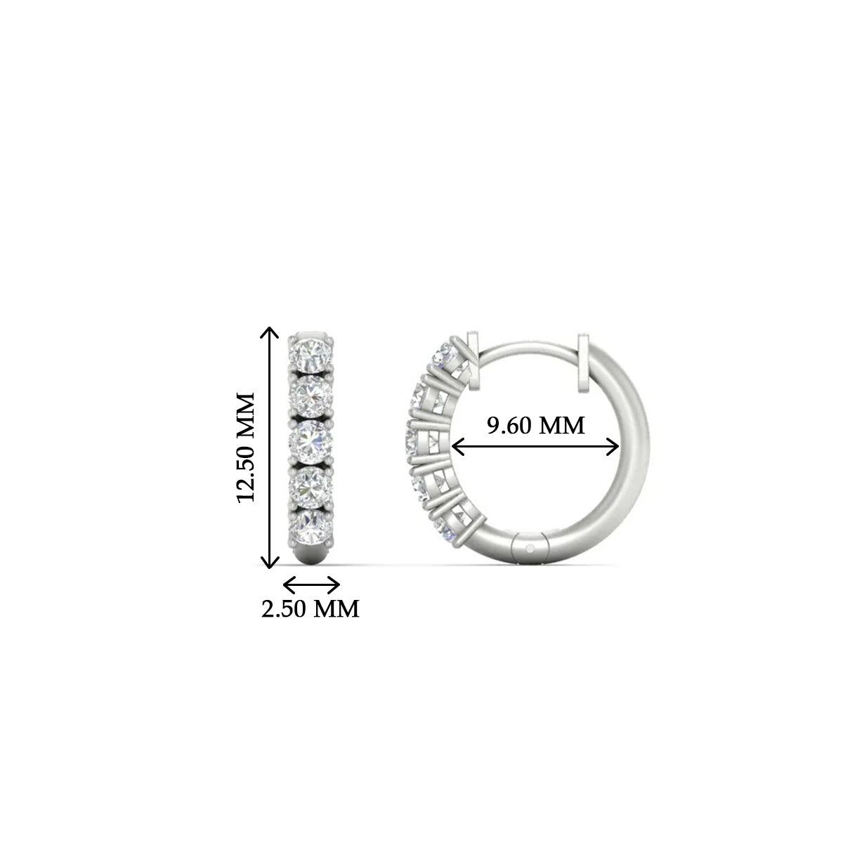 1/2 Carat Stunning Five Stone Huggie Hoops