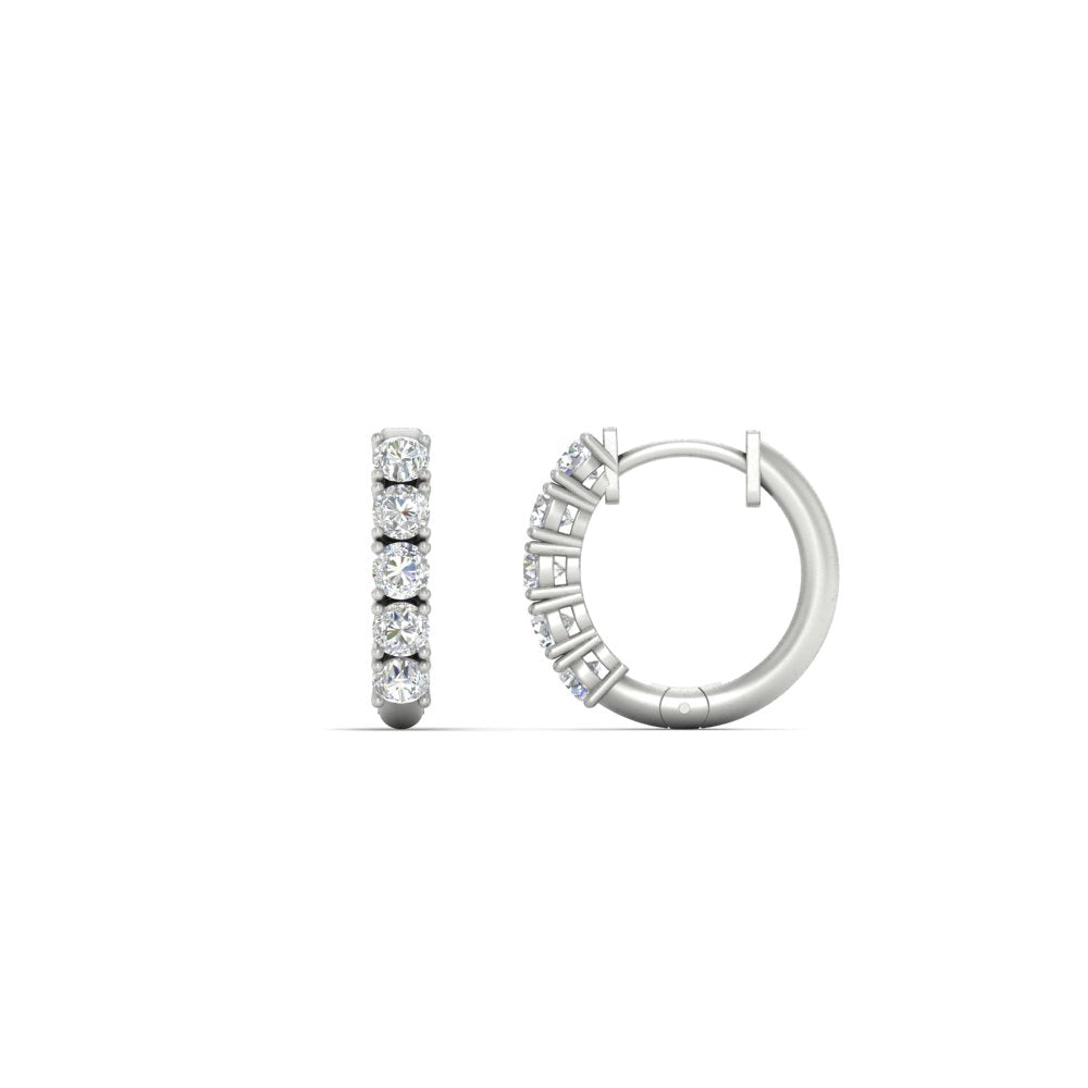 1/2 Carat Stunning Five Stone Huggie Hoops