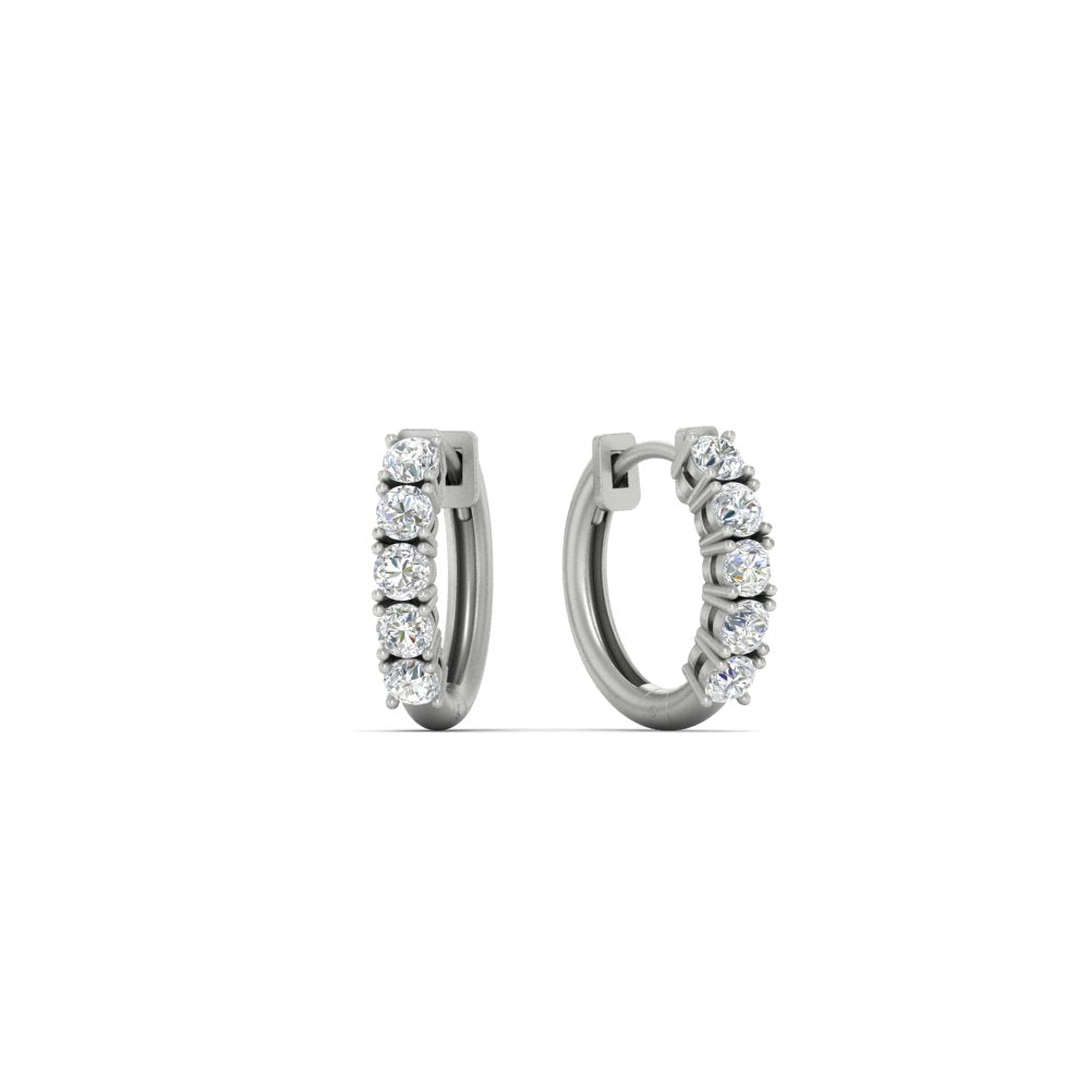 1/2 Carat Stunning Five Stone Huggie Hoops