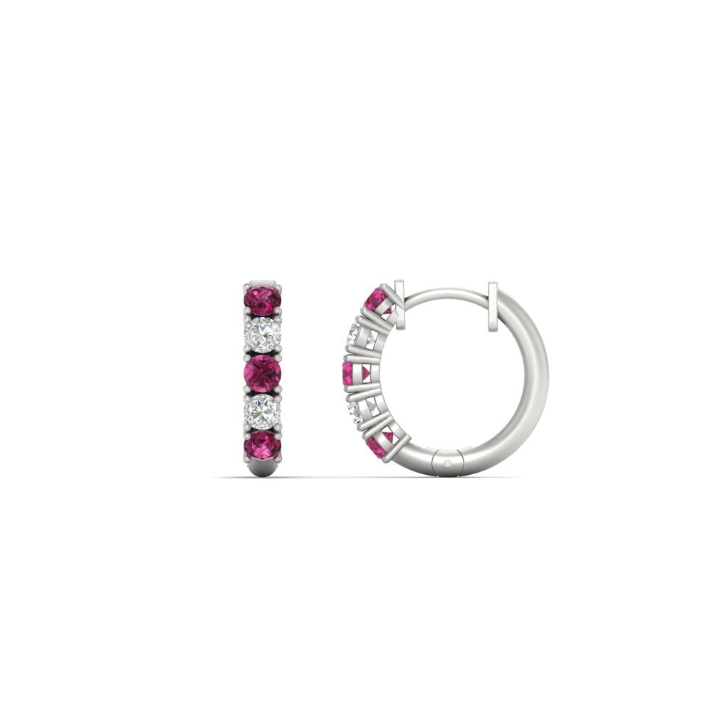 1/2 Carat Stunning Five Stone Huggie Hoops