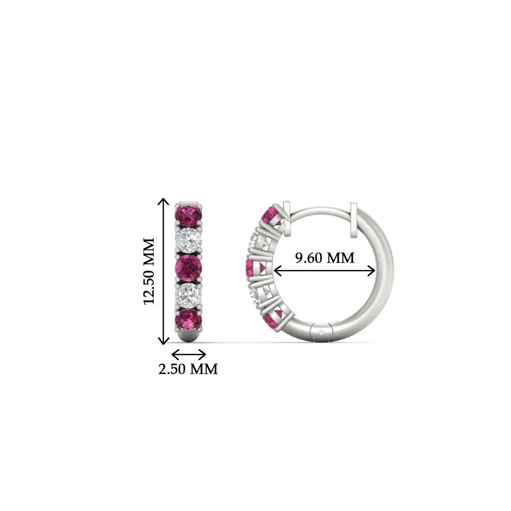 1/2 Carat Stunning Five Stone Huggie Hoops