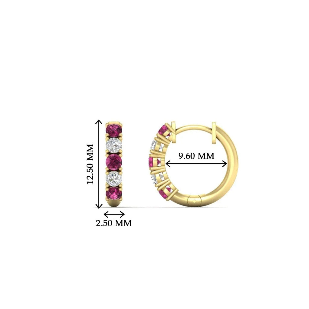 1/2 Carat Stunning Five Stone Huggie Hoops
