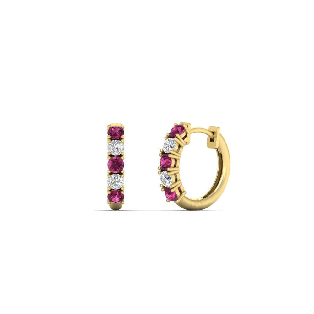 1/2 Carat Stunning Five Stone Huggie Hoops