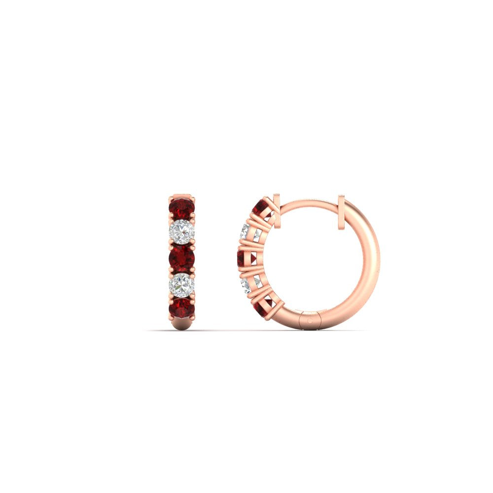 1/2 Carat Stunning Five Stone Huggie Hoops