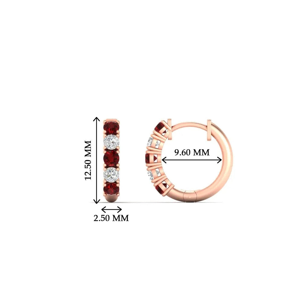 1/2 Carat Stunning Five Stone Huggie Hoops