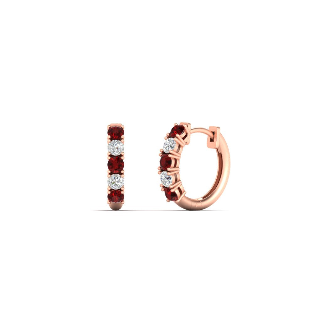 1/2 Carat Stunning Five Stone Huggie Hoops