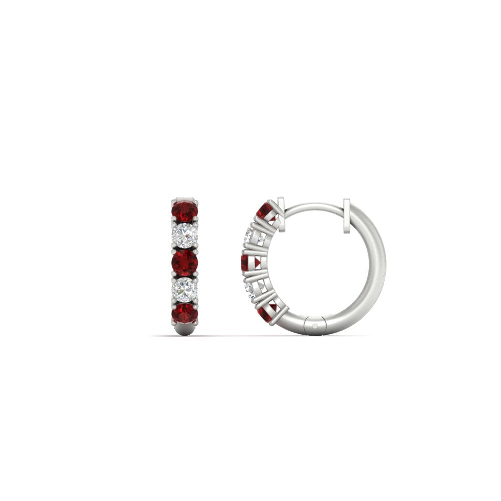 1/2 Carat Stunning Five Stone Huggie Hoops