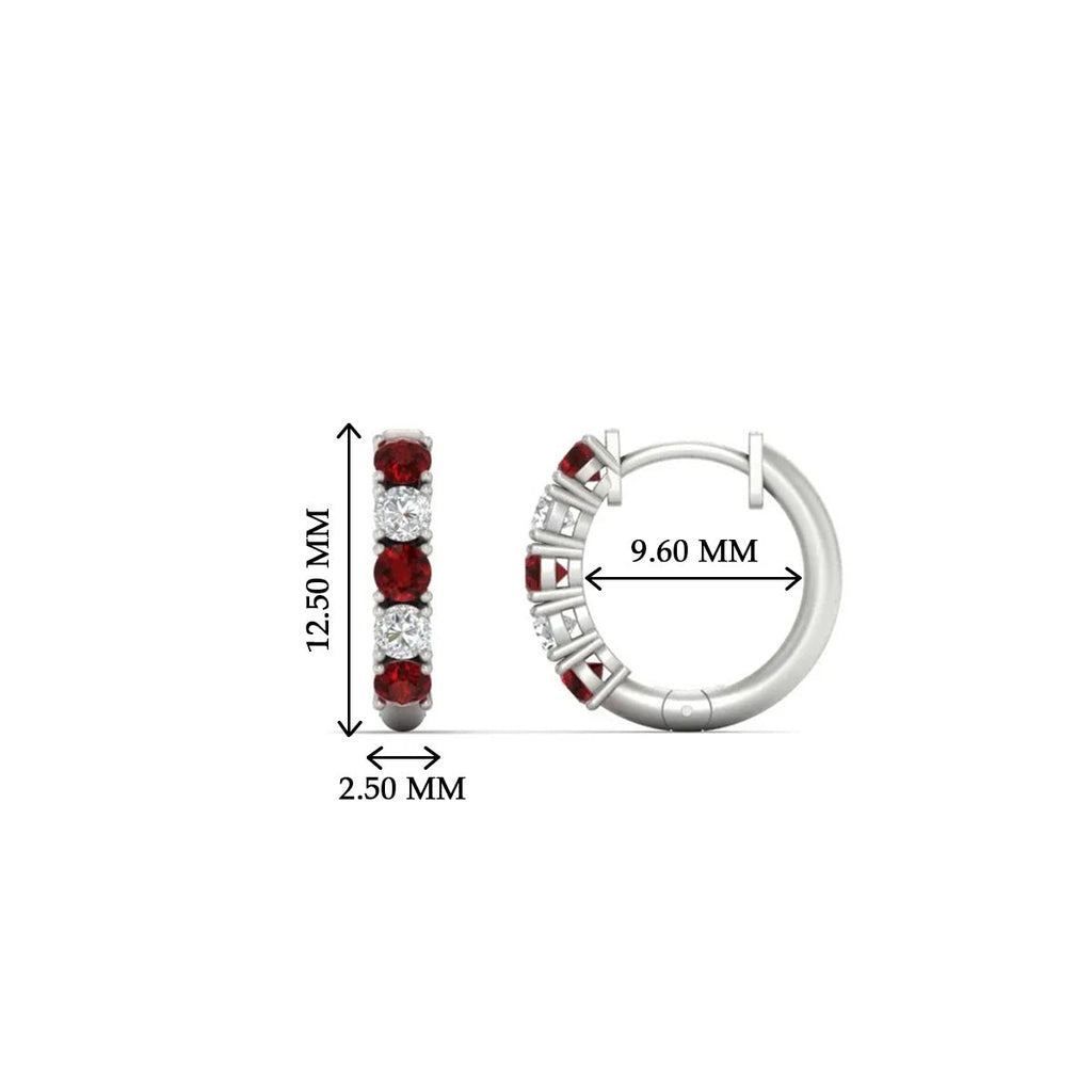 1/2 Carat Stunning Five Stone Huggie Hoops