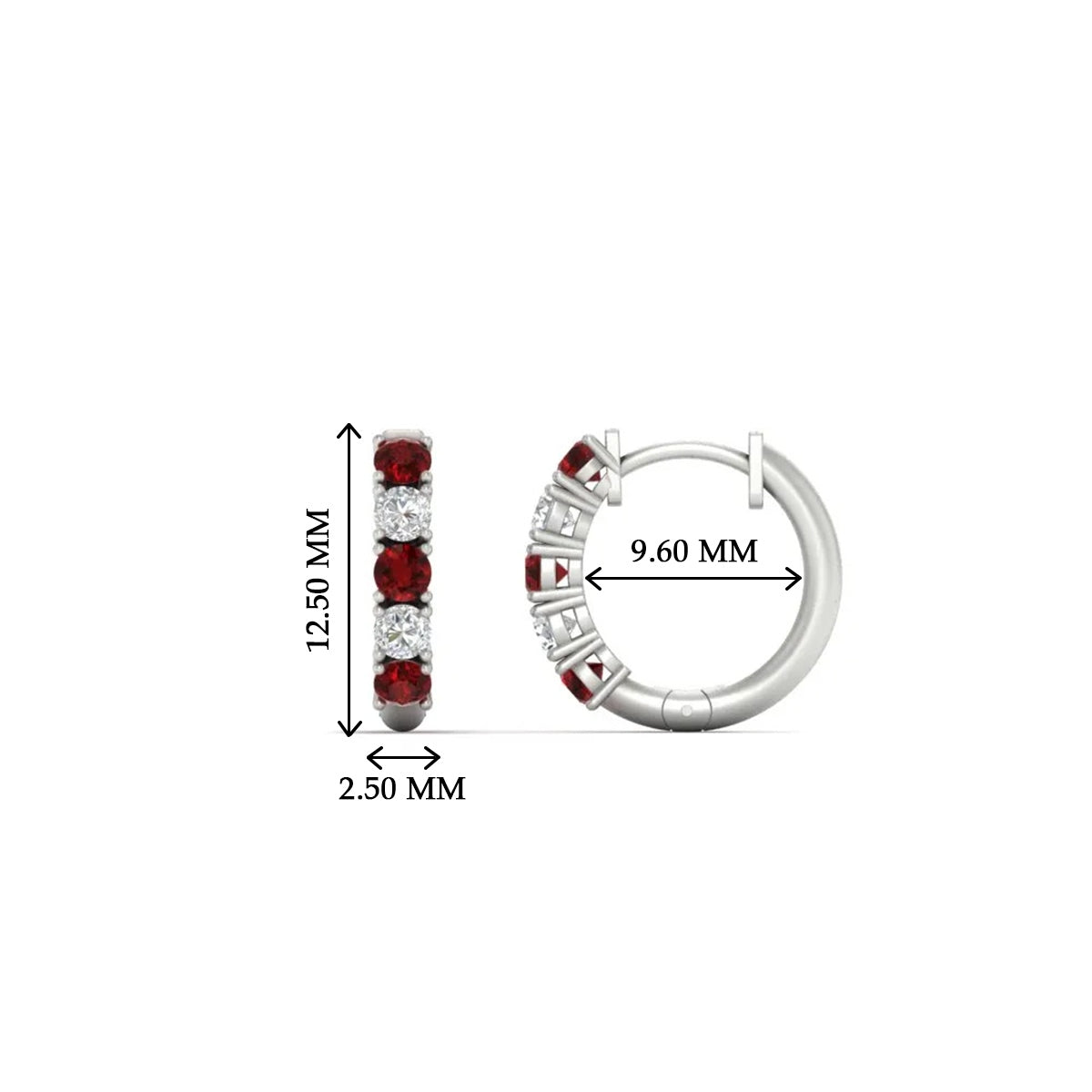 1/2 Carat Stunning Five Stone Huggie Hoops