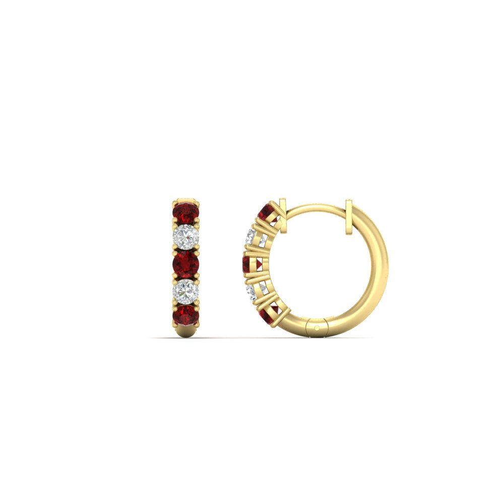 1/2 Carat Stunning Five Stone Huggie Hoops