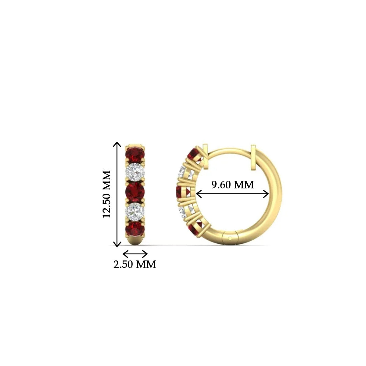 1/2 Carat Stunning Five Stone Huggie Hoops