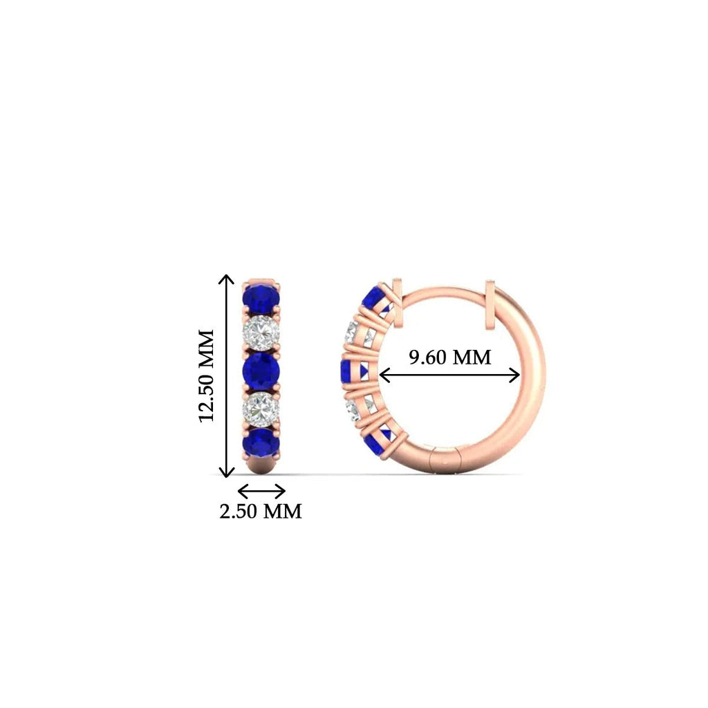 1/2 Carat Stunning Five Stone Huggie Hoops