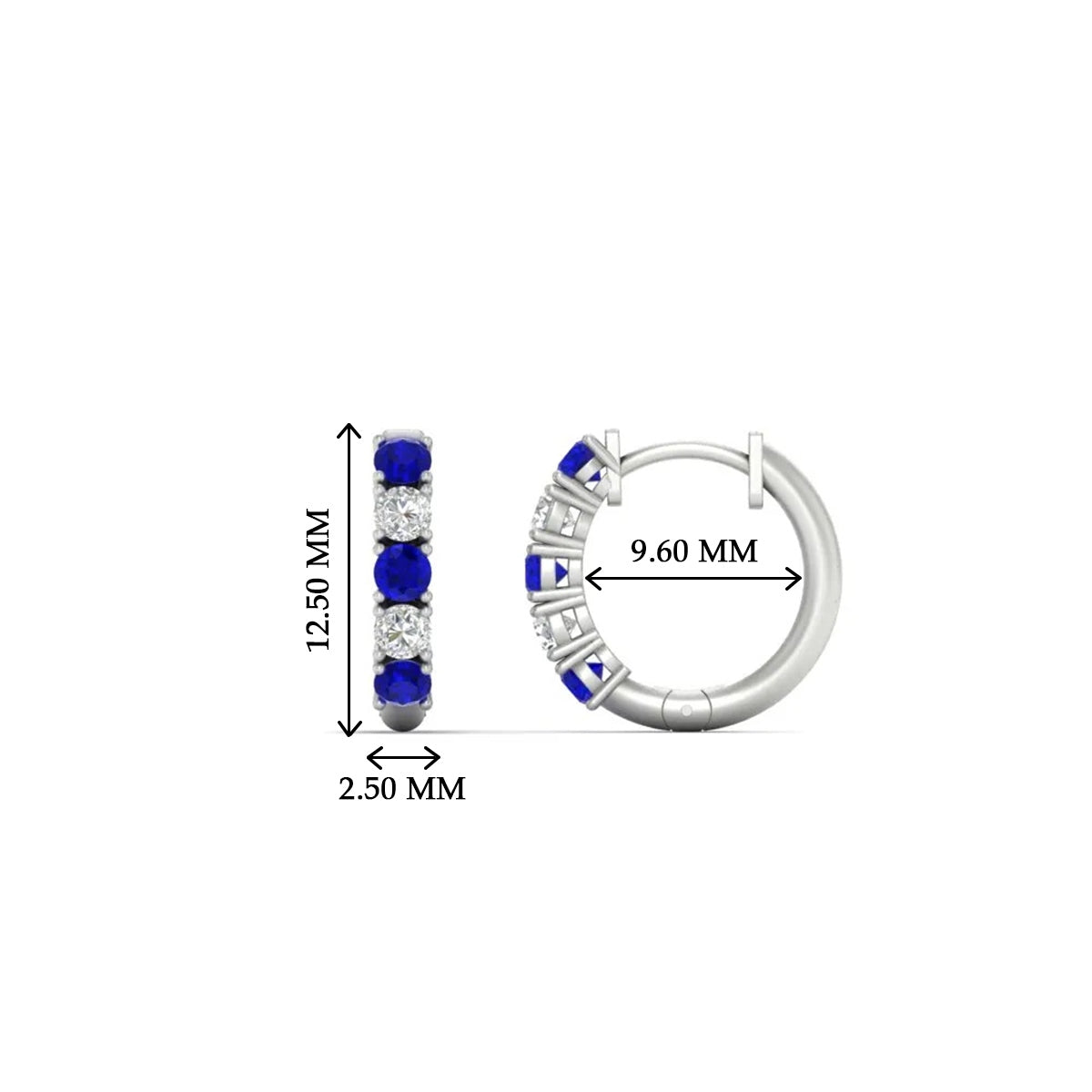 1/2 Carat Stunning Five Stone Huggie Hoops