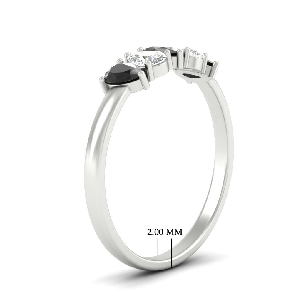 0.75 Carat 5 Stone Wedding Band Diamond Teardrop