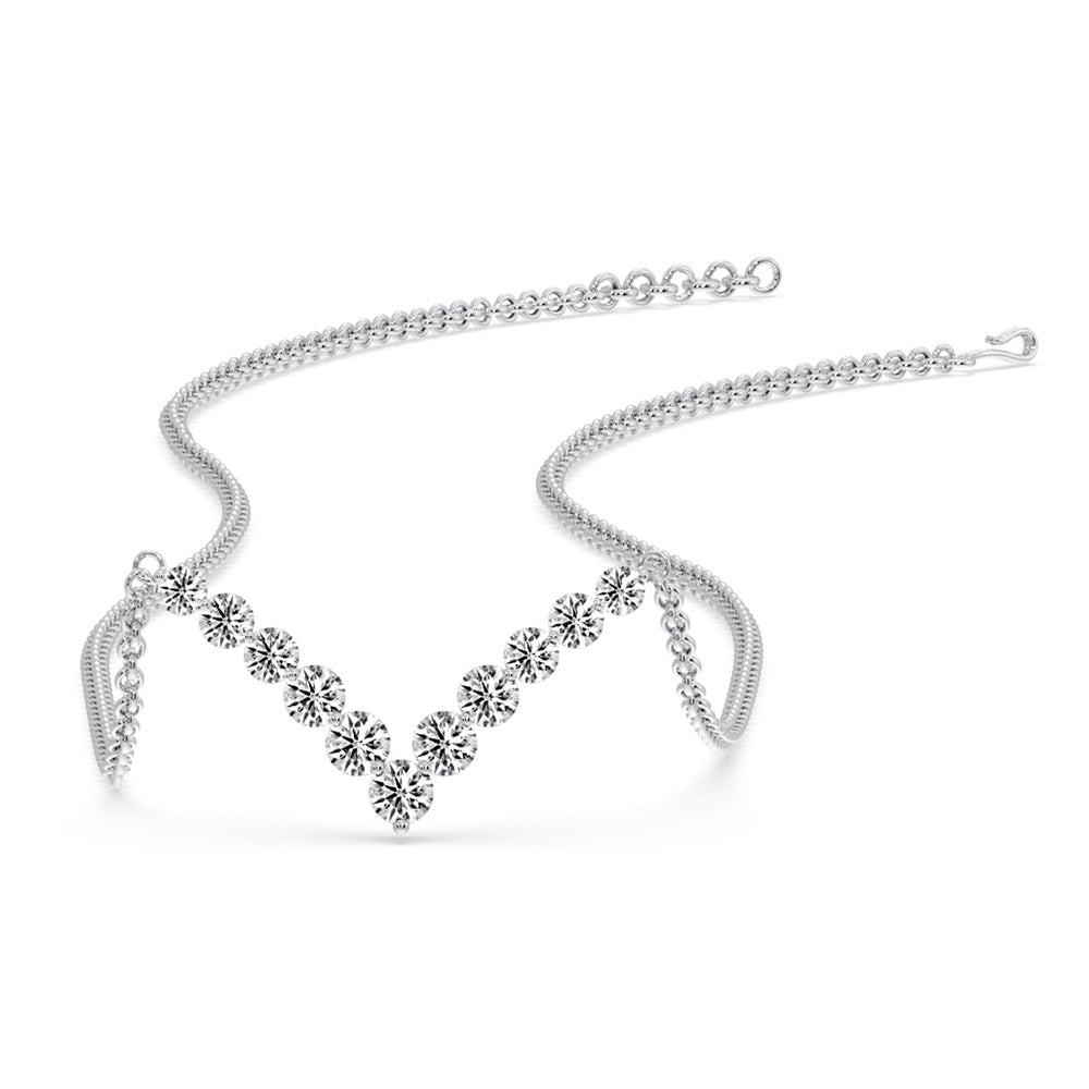 Round Graduated V-Necklace