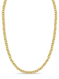 Curb Solid White/Yellow/Rose Gold Handmade Necklace , 17mm, 16-30 Inch