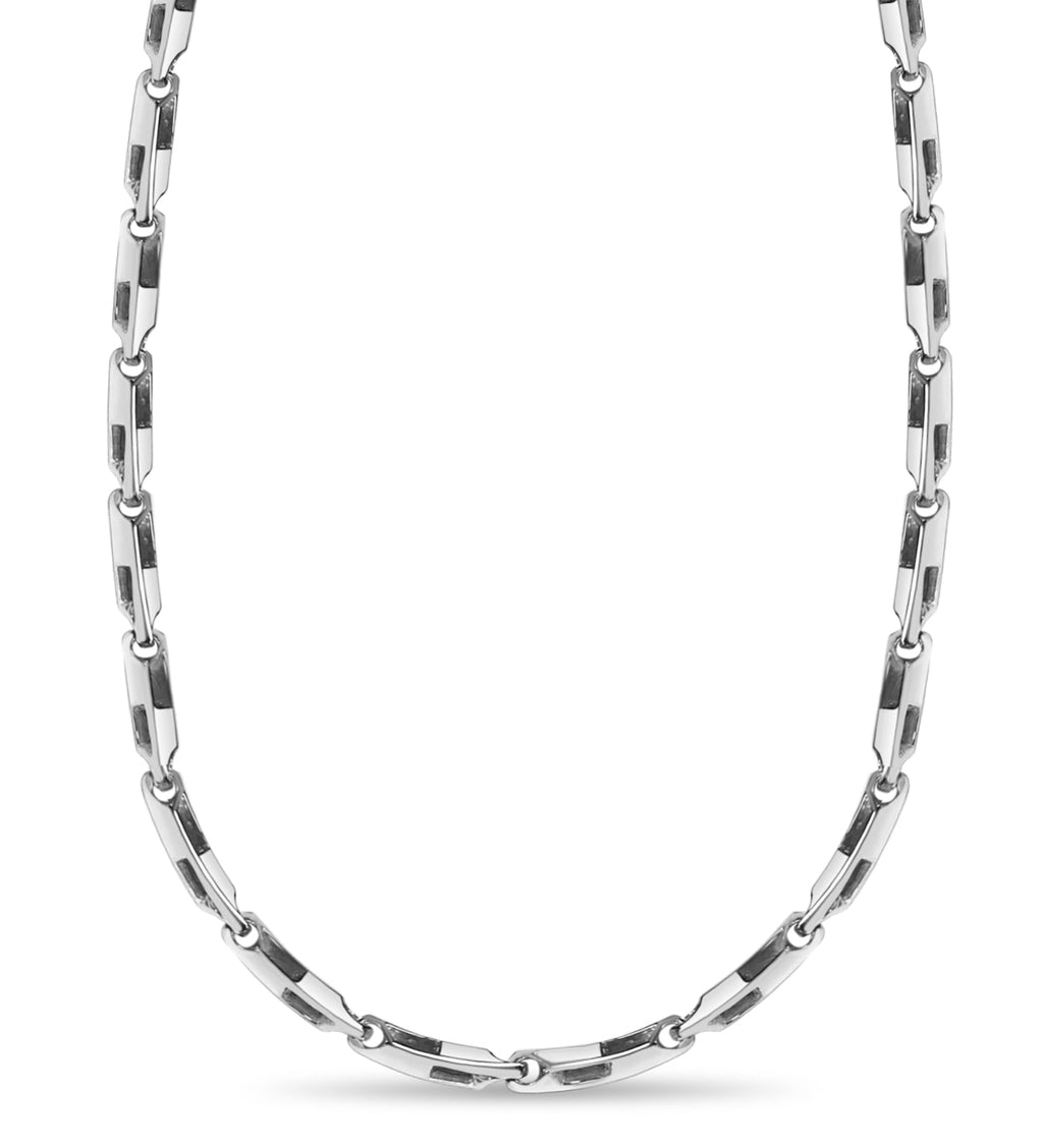 Square Tube Solid White/Yellow/Rose Gold Handmade Necklace , 5mm, 16-30 Inch