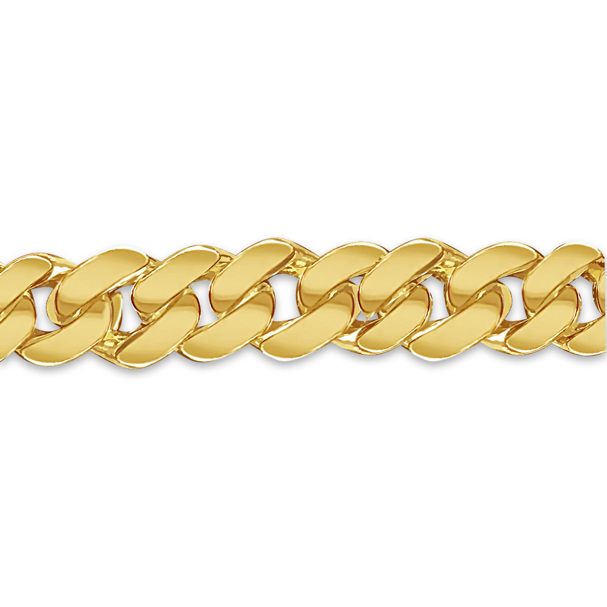 Curb Solid White/Yellow/Rose Gold Handmade Necklace , 12mm, 16-30 Inch