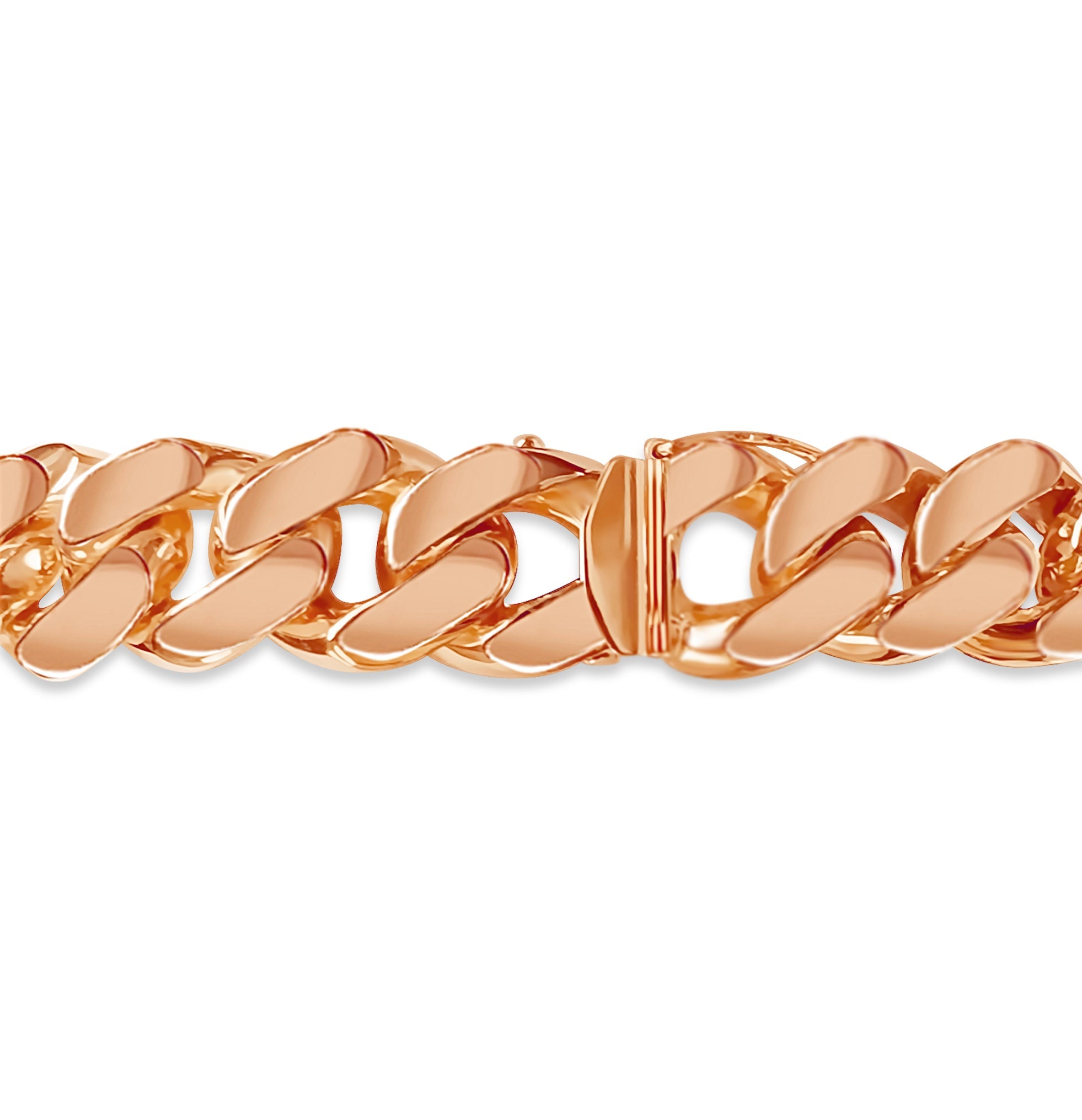 ID Curb Solid White/Yellow/Rose Gold Handmade Bracelet , 15mm, 6.5-10 Inch
