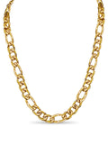 Figaro Solid White/Yellow/Rose Gold Handmade Necklace , 15mm, 16-30 Inch