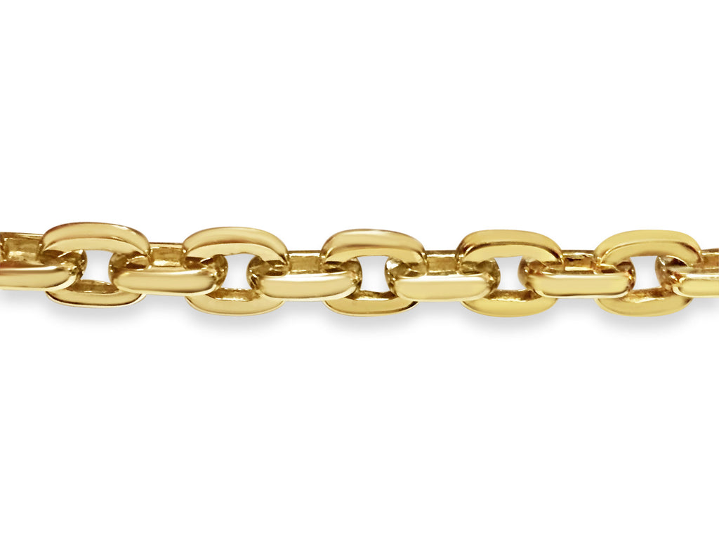 Fancy Rolo Solid White/Yellow/Rose Gold Handmade Bracelet , 8mm, 6.5-10 Inch