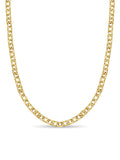 Curb Solid White/Yellow/Rose Gold Handmade Necklace , 11mm, 16-30 Inch