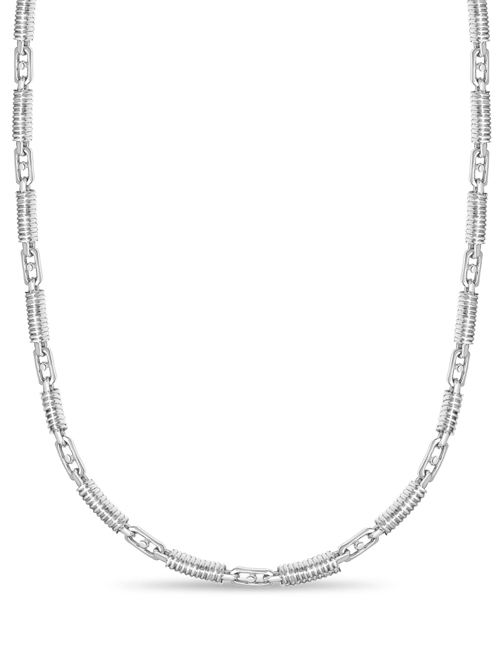 Spiral Tube Solid White/Yellow/Rose Gold Handmade Necklace , 8mm, 16-30 Inch