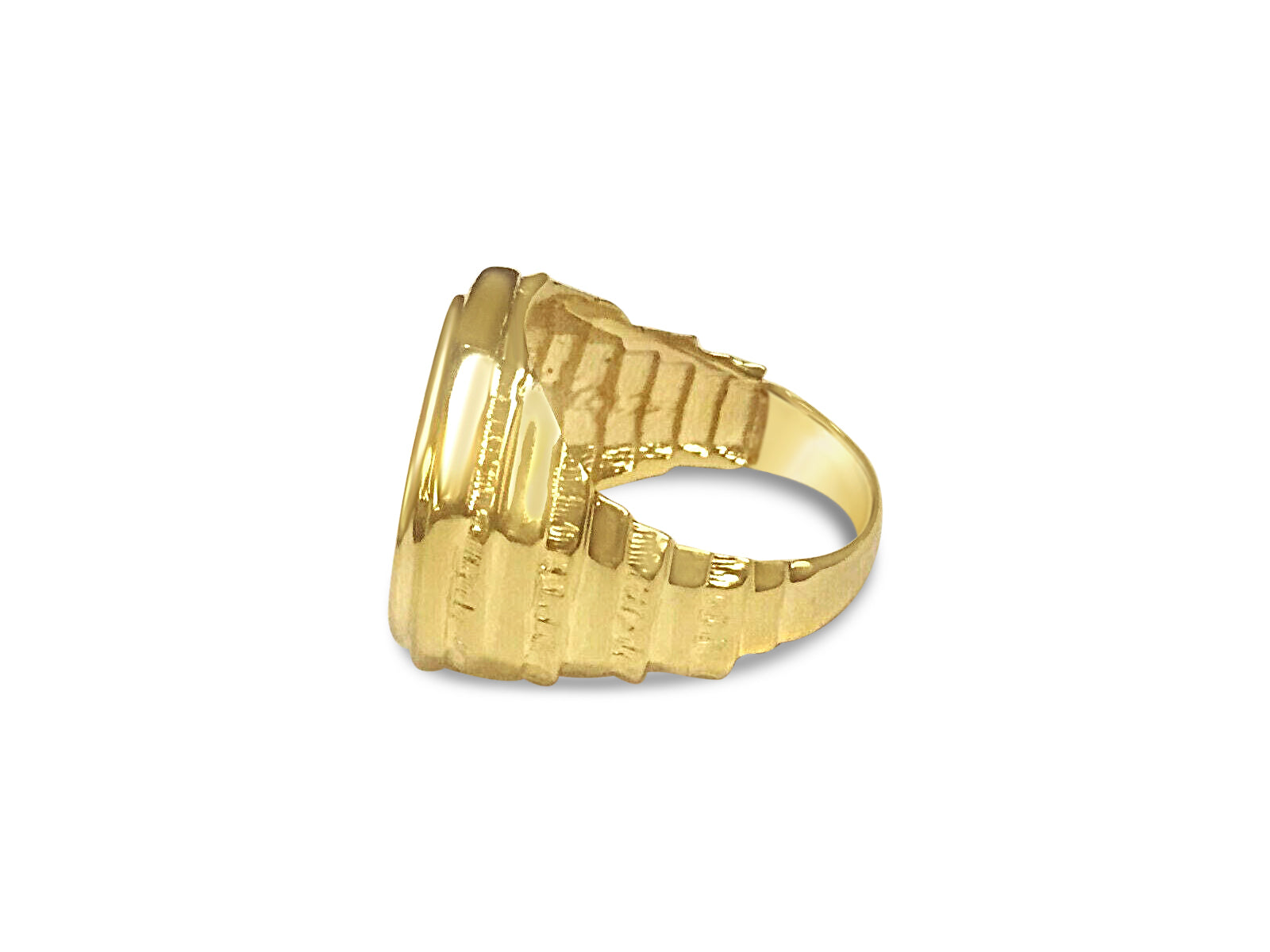 Fancy Solid White/Yellow/Rose Gold Handmade Coin Ring , Chinese Panda Bear Coin ,