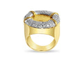 Diamond Fancy Solid White/Yellow/Rose Gold Handmade Coin Ring , 1/10oz Coin ,