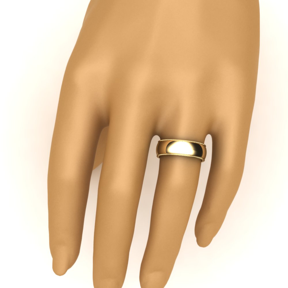 4 mm Comfort Fit Wedding Band Milgrain Edge