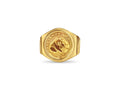 Fancy Solid White/Yellow/Rose Gold Handmade Coin Ring , Chinese Panda Bear Coin ,