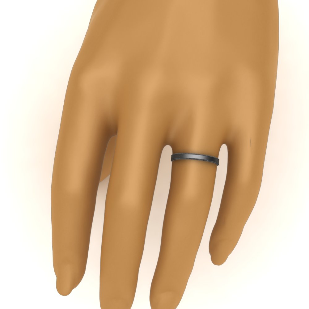 Flat Milgrain Mens Wedding Band