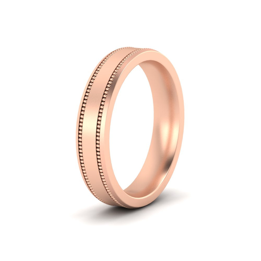 5 mm Mens Band Double Milgrain