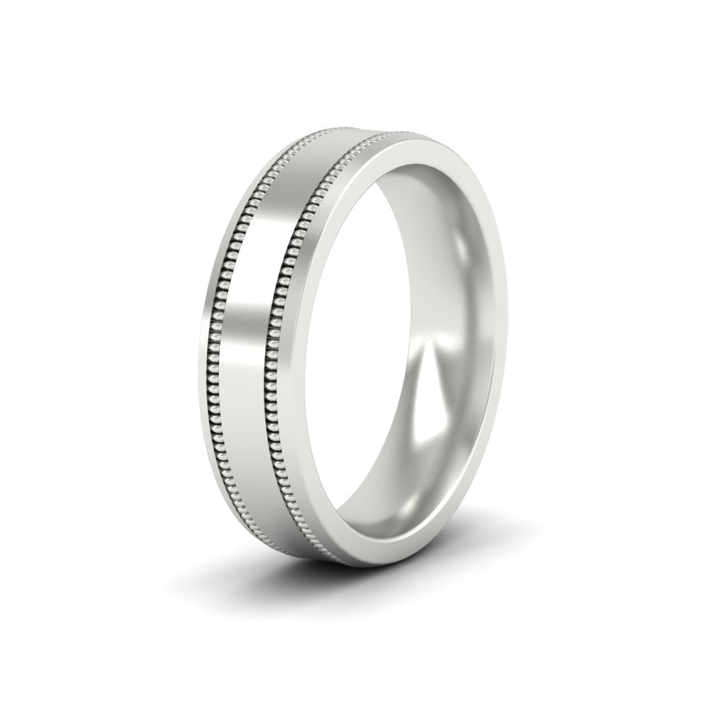 5 mm Mens Band Double Milgrain