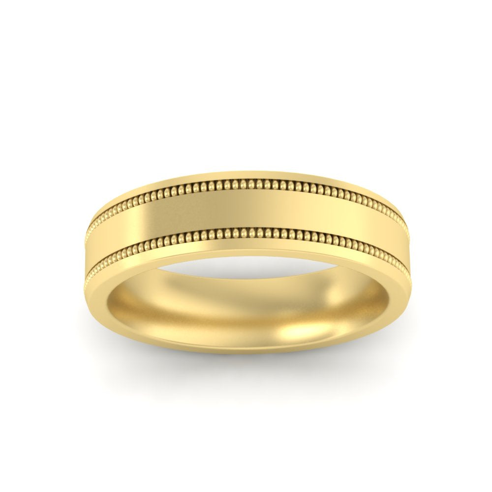5 mm Mens Band Double Milgrain