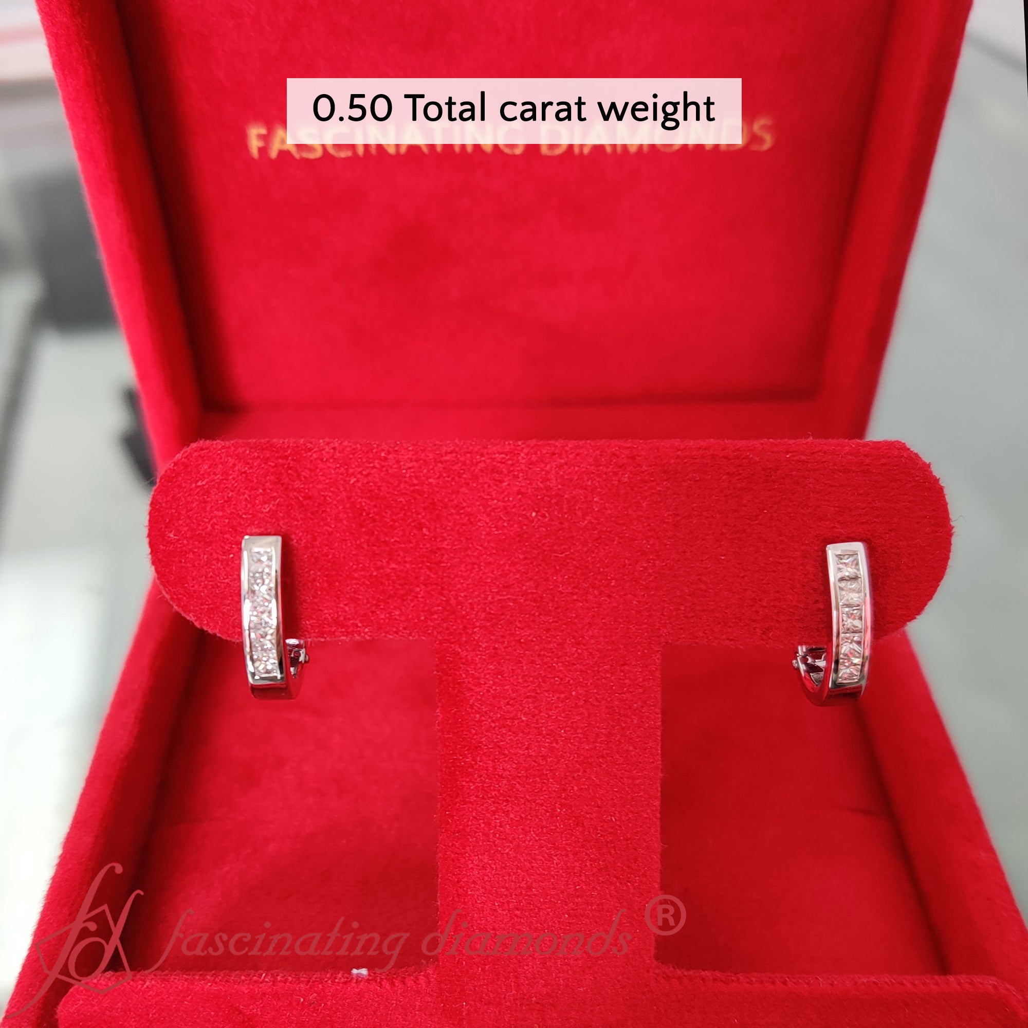 Channel Set Huggie Hoop Earring