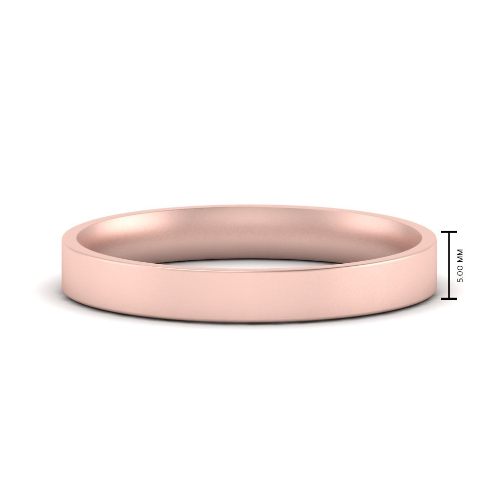 Comfort Fit Flat 4 mm Mens Wedding Band