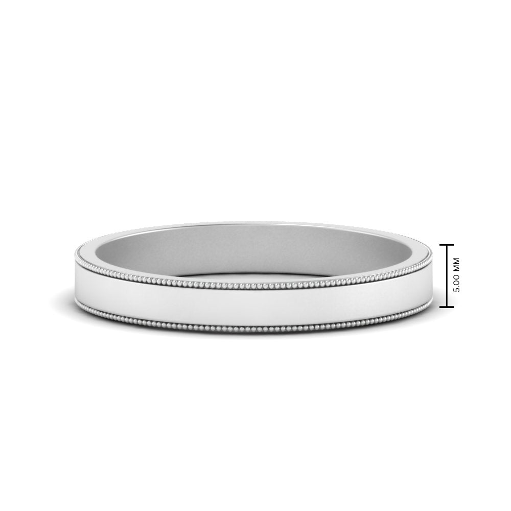 Flat Milgrain Mens Wedding Band