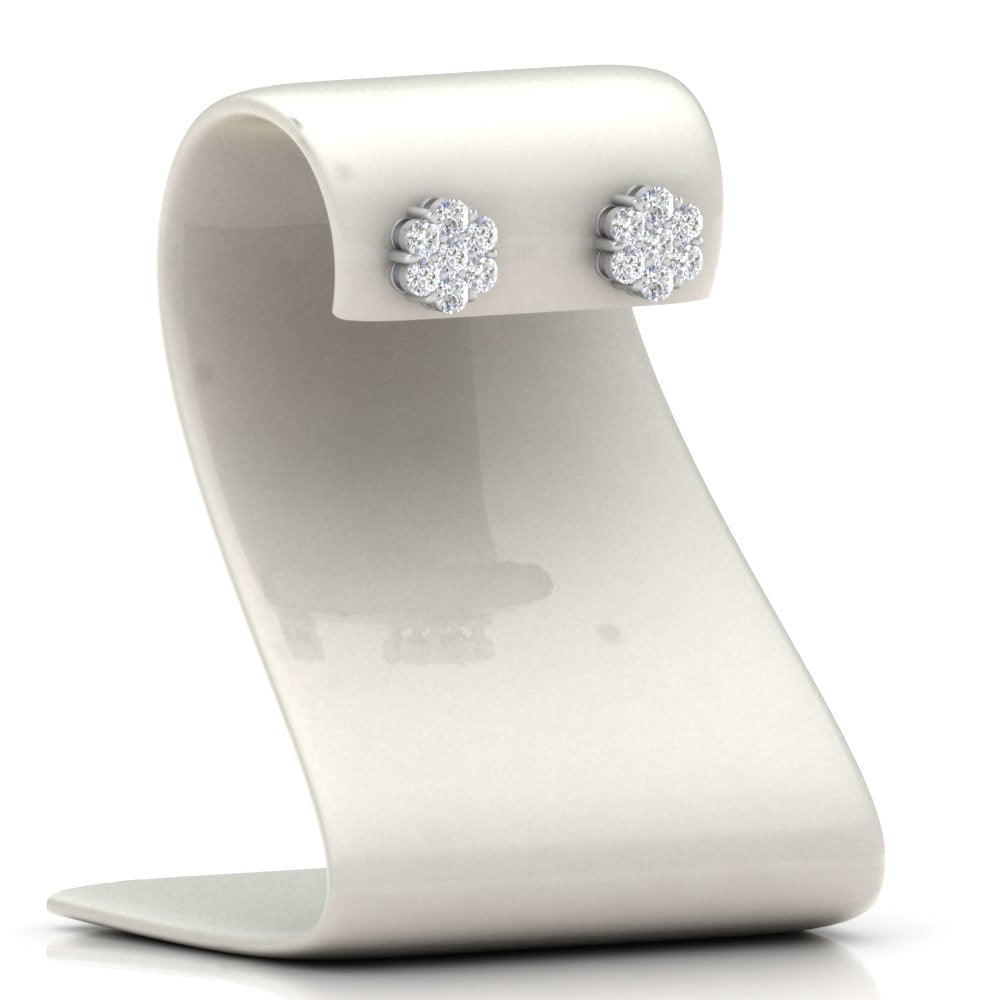 0.75 Carat 7 Stone Flower Diamond Earring