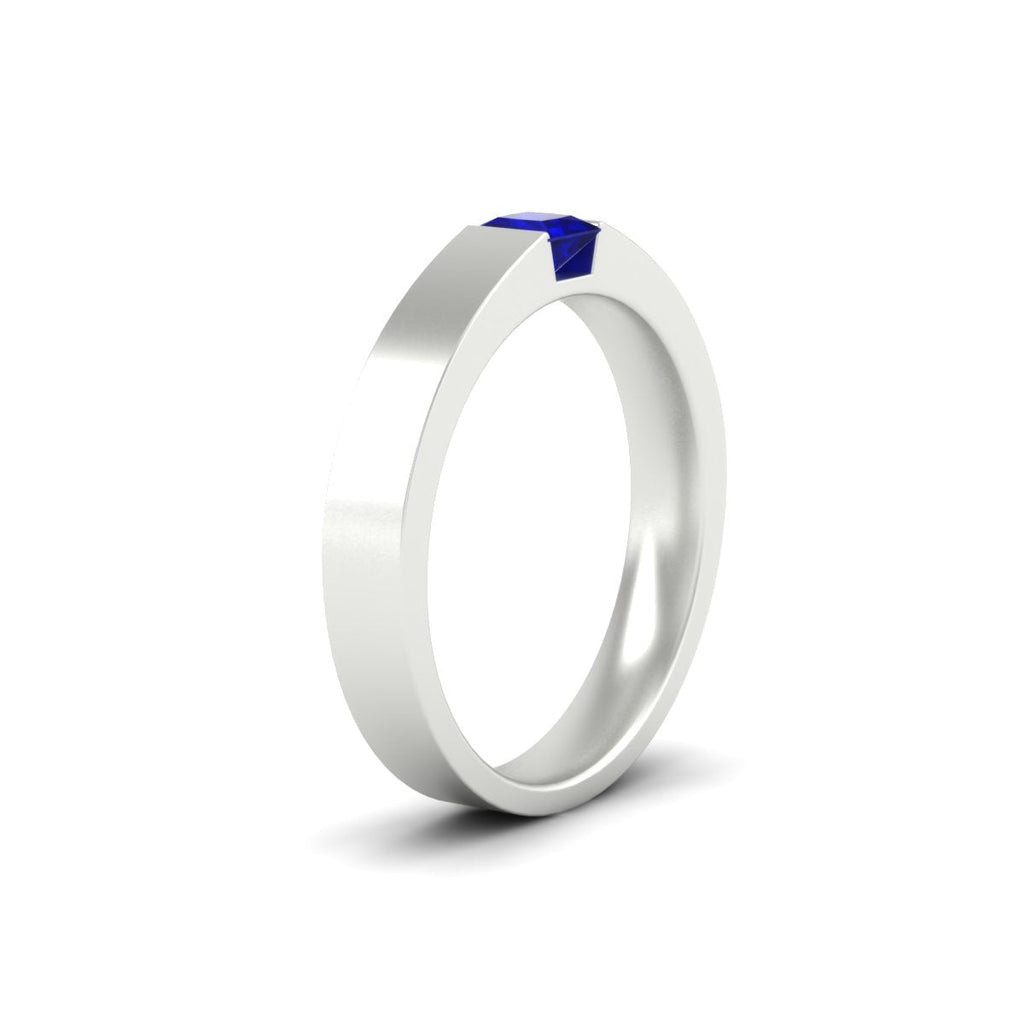 Half Bezel Solitaire Mens Engagement Ring