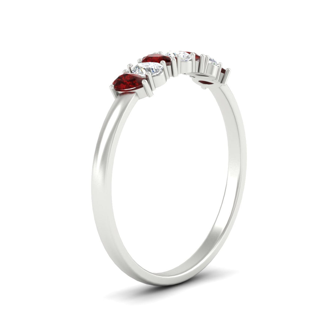 Half Carat 7 Stone Wedding Band Diamond Teardrop
