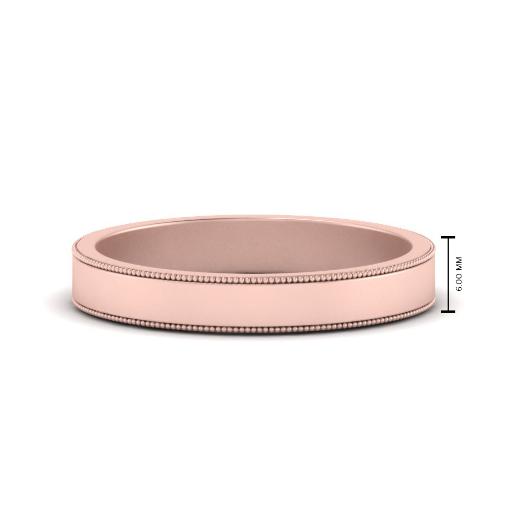 Flat Milgrain Mens Wedding Band