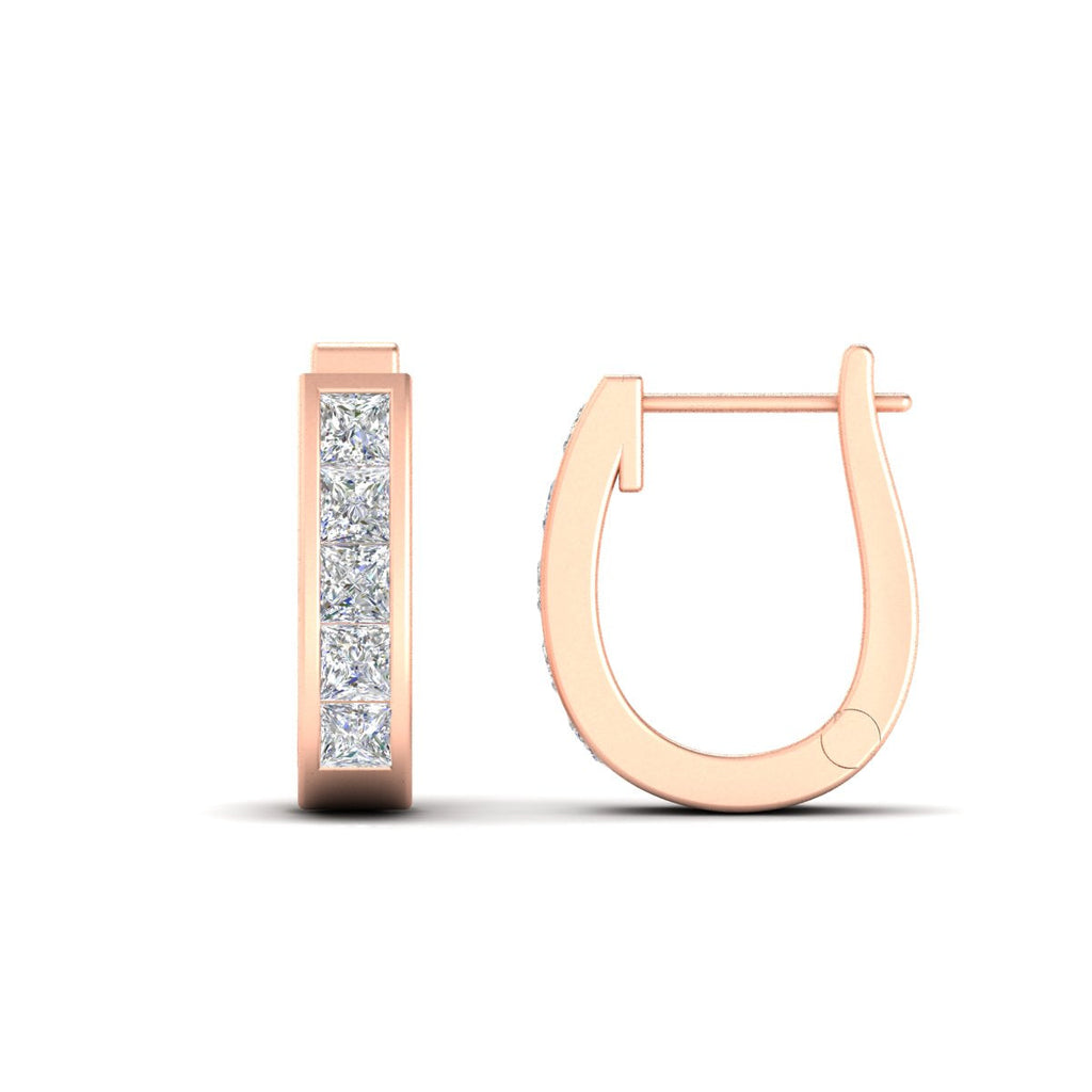Channel Set Huggie Hoop Earring