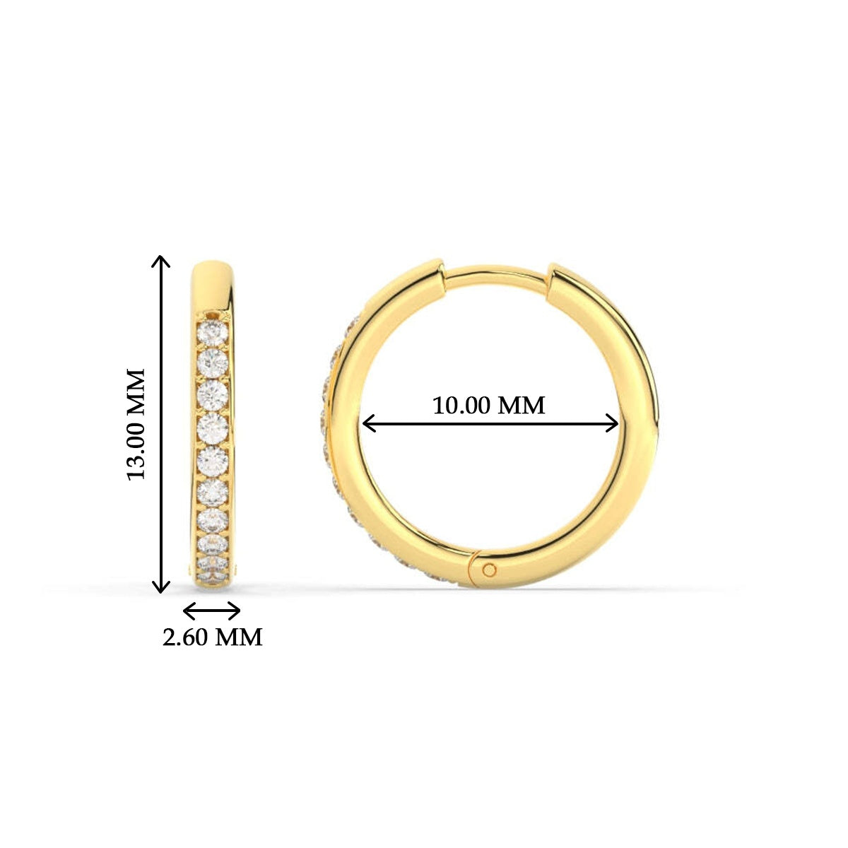 Pave Set Round Diamond Hinged Hoop Earrings