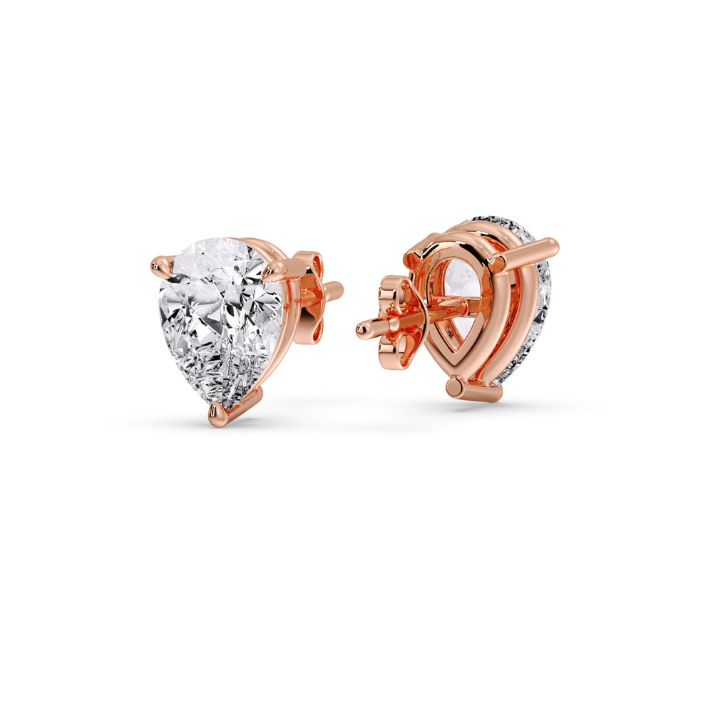 Diamond Pear Cut 3 Prong Earring